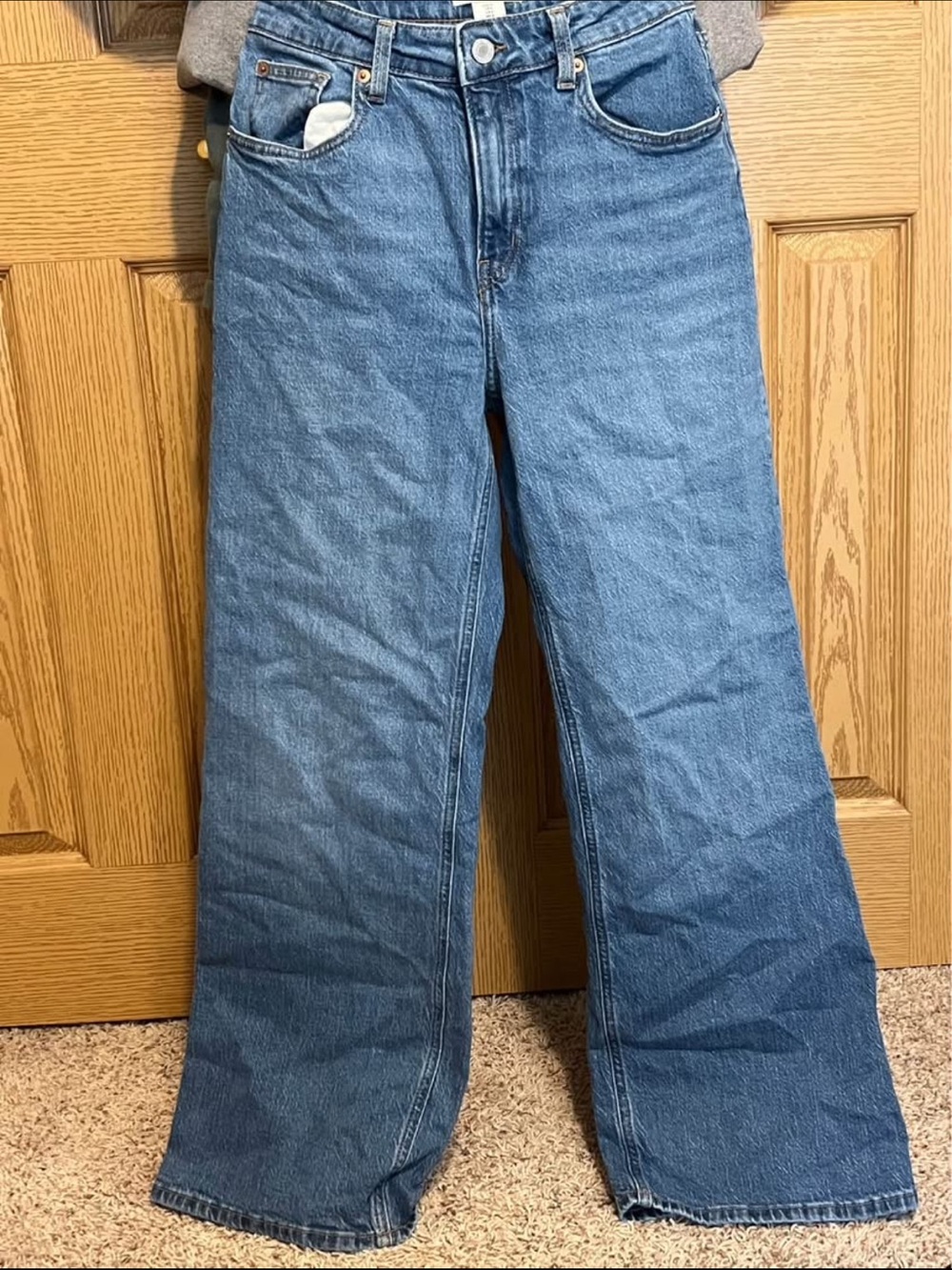 H&M Light Blue Relaxed Wide-Leg Jeans